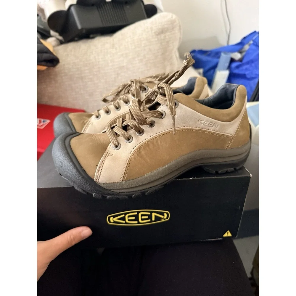 Keen Women's‎ Brown Tan Leather Casual Lace Up Shoes Vulcanized Footwear 8